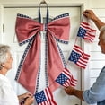 thumbnail image 4 of Nœud Rouge, Blanc et Bleu, Grands Nœuds Rouges Blancs et Bleus pour Décoration de Porte d'Entrée, Couronnes, Bandes du 4 Juillet. Décorations Patriotiques pour la Fête de l'Indépendance., 4 of 9