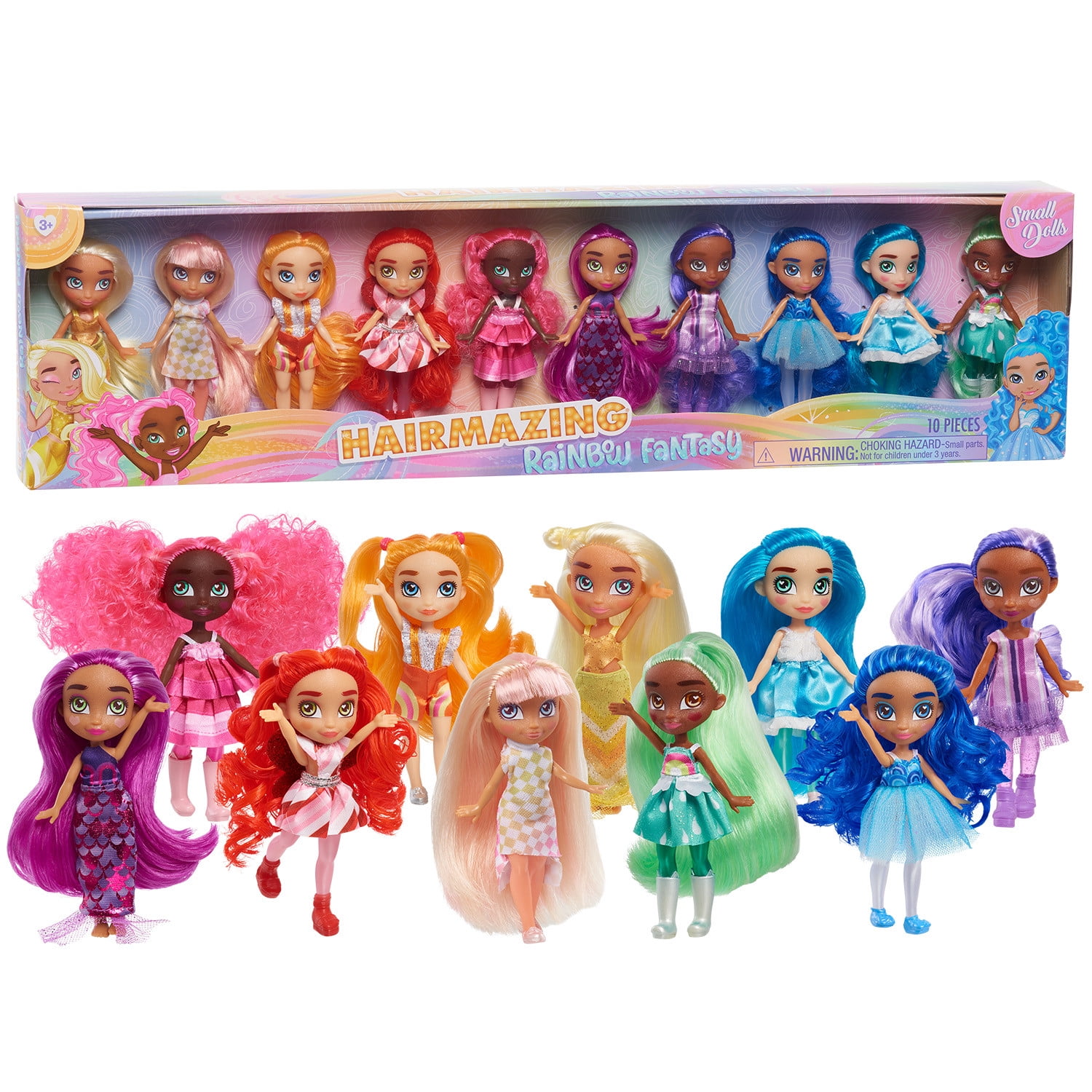 Hairmazing Fantasy Rainbow Small Doll Pack,  Kids Toys for Ages 3 Up, Gifts and Presents