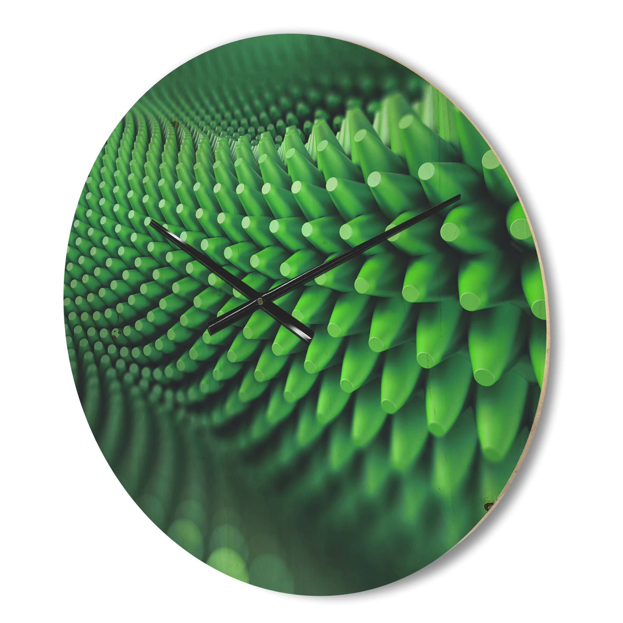 Designart 'Abstract 3D Spiny Shape' Modern Wood Wall Clock