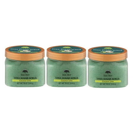(3 Pack) Tree Hut Shea Sugar Coconut Lime Body Scrub, 18 (Best Body Scrub Products)