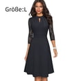 thumbnail image 1 of Elegante vestido de cóctel para fiesta con falda plisada de encaje calado, 1 of 6