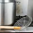 thumbnail image 4 of TrueCraftware- 10” Galvanized Steel Coarse Mesh Skimmer with Natural Bamboo Handle- Spider Strainer Ladle Kitchen Frying Food Pasta Spaghetti for Cooking and Frying Pasta Strainer Spoon, 4 of 6