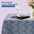 thumbnail image 1 of Tassel Tablecloth Rectangular Polyester Tablecloth Washable Table Cover for Household Dining Room Kitchen Party Picnic Outdoor, 1 of 5