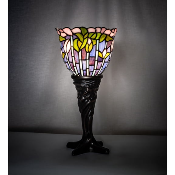 Meyda Tiffany 244885 Tiffany Flowering Lotus 17" Tall Buffet Table Lamp - MultiColor