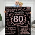 thumbnail image 2 of 80th Birthday Gifts for Women - Happy 80th Birthday Gift Ideas - 80 Year Old Gifts for Grandma Nana Wife Mom - Flannel Fleece Soft Throw Blanket for Bed Sofa, 2 of 6
