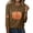 Brown, variant on Womens Fall 3/4 Sleeve Shirt, Glitter Pumpkin Graphic Maple Leaf Sleeve Crewneck Top Casual Halloween Thanksgiving Blouse Tee