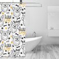 Fabric Shower Curtains for Bathroom Minimalist Cute Dog 60x72In