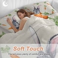 thumbnail image 4 of King 4 Piece Bedding Set Spring Easter Rabbits Carrots Soft Breathable Duvet Cover and Pillowcase, Retro Gray Bunny Duvet Cover Set Bed Sheets for Bedroom Dormitory Guest Room, 4 of 9