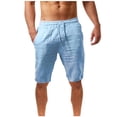 thumbnail image 2 of Cargo Pants Fashion Mens Casual Solid Pockets High Waist Loose Bandage Pants Knee Lenght Sky Blue 3Xl, 2 of 6