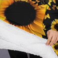 thumbnail image 3 of Oversized Wearable Blanket Hoodie,Black Butterfly Sunflower Pattern Sherpa Blanket Hoodie with Super Pockets,Super Warm Fuzzy Pullover for Women & Men, 3 of 6