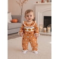 thumbnail image 3 of Jxzom Newborn Baby Girl Halloween Outfits Puff Sleeve Cotton Linen Ruffle Pumpkin Print One Piece Jumpsuit Fall Clothes, 3 of 10