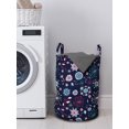 thumbnail image 3 of Leaf Laundry Bag, Flowers Leaves Petals Pansy Bluebells Dandelion Modern Mother Mature, Hamper Basket with Handles Drawstring Closure for Laundromats, 13" x 19", Sea Green Indigo, by Ambesonne, 3 of 4