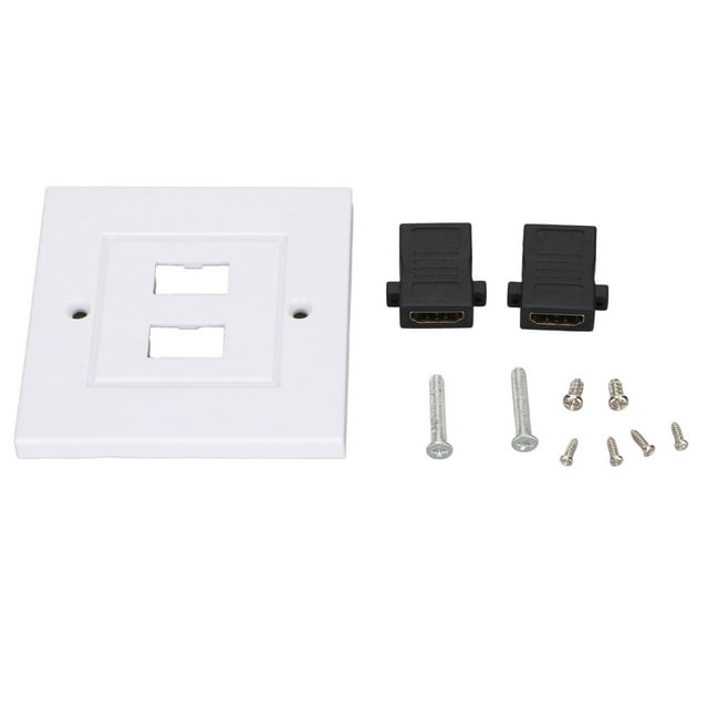 Video Wall Plate Outlet, ABS White 2 Port HD Multimedia Interface Extension Coupler Household For Home Theater For Projector