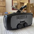 thumbnail image 1 of Hand Crank Solar Emergency Radio with LED Flashlight 2000mAh Portable AM/FM Weather Radio for Outdoor /Black, 1 of 5