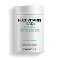 Codeage Multivitamin NAD Supplement - NAD Energy & Healthy Aging Support - Vitamin D3 K2, P5P, Methylated B12, Alpha Lipoic Acid, Folate, Riboflavin, Biotin, B Complex Pills - Non-GMO - 30 Capsules