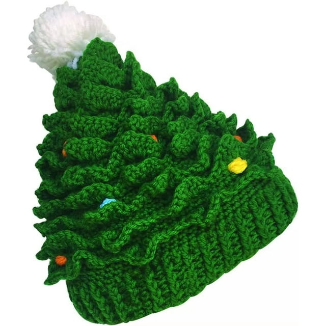 Gorro de punto con forma de árbol de Navidad, estilo anime, invierno, 36 — 60 cm