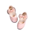 thumbnail image 6 of SAYOO Girls Leather Shoes, Solid Color Soft Sole Flat Shoes with Decorative Bow Knot, Pale Pink/ Beige/ Black, 6 of 9