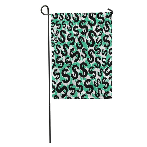 SIDONKU Bank of Dollar Symbols Cash Currency Economy Finance Gold Money Garden Flag Decorative Flag House Banner 28x40 inch