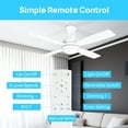 thumbnail image 3 of Consciot 52" Ceiling Fan with Light, Low Profile Ceiling Fan 6-Speed Reversible DC Motor, Remote Control, 4 Double Finish Blades, Flush Mount, 3 of 9