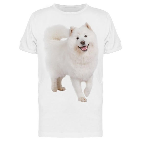 Beautiful Standing Samoyed Dog T-Shirt Men -Image by Shutterstock, Male XX-Large