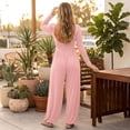 thumbnail image 5 of Wide Leg Jumpsuits for Women Square Neck Smocked High Waist Baggy Jumpsuits Loose Fit Office Work Casual Daily Wear ,L, 5 of 5