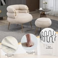 thumbnail image 5 of Velvet Accent Chair with Ottoman Modern Upholstered Armchair Tufted Chair with Metal Frame, Single Leisure Chairs for Living Room, Bedroom, Reading Room, 5 of 8