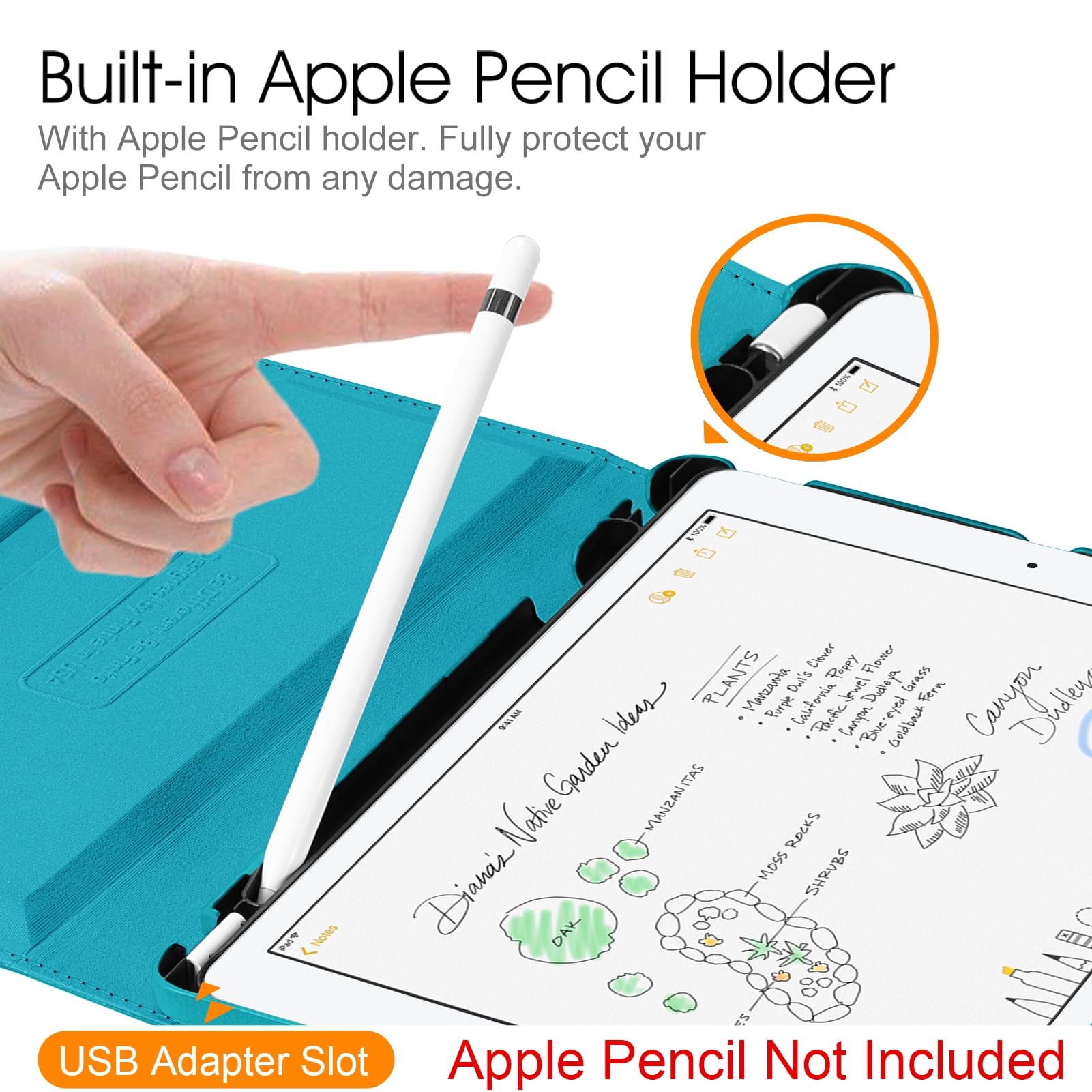 Fintie 360 Rotating Case for 10.2-inch iPad 9th/ 8th/ 7th Generation - Swivel Cover with Pencil Holder for iPad 10.2" (2021/ 2020 / 2019 Model)