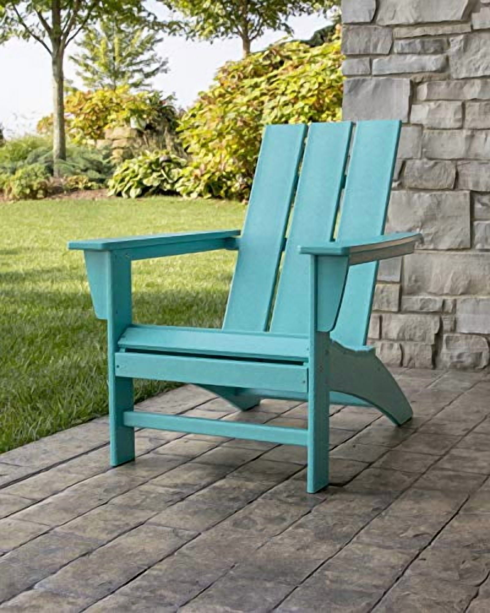 POLYWOOD Modern Outdoor Adirondack Chair in Green