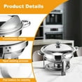 thumbnail image 3 of Kalkiam Buffet Chafing Set Set of 4 Party Food Warmer Stainless Steel Buffet Set Detachable Chafing Dish Set with Lid & Holder for Weddings Catering Banquets Events improved, 3 of 9