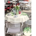 thumbnail image 5 of Outdoor Tablecloth with Umbrella Hole for Patio/Picnic/Party/Camping, Country Leaves Waterproof Table Cloth Round Cover Washable, Spring Green Leaf Branches Vine Botanical (Dia 54"), 5 of 8