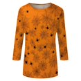 thumbnail image 5 of Womens Halloween Holiday Outfit Shirt,Halloween Scary Pumpkin Ghost Print Shirts Halloween Casual 3/4 Sleeve Crew Neck Tops For Women, 5 of 5