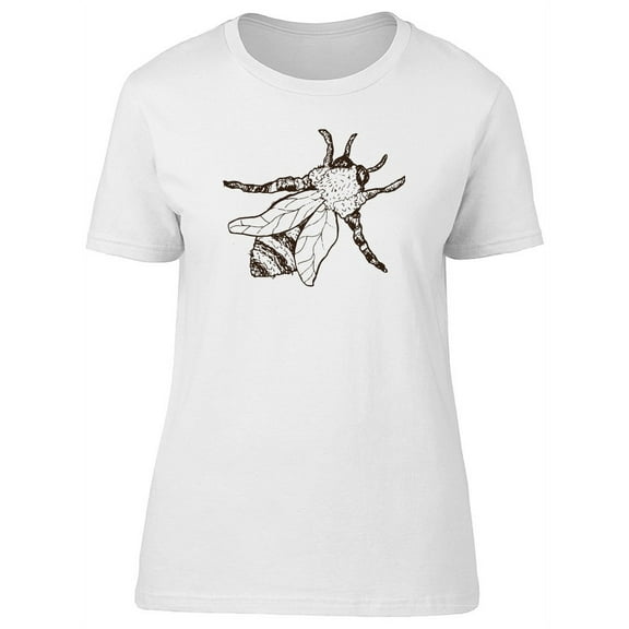 Honey Bee Sketch Top View T-Shirt Women -Image by Shutterstock, Female Medium