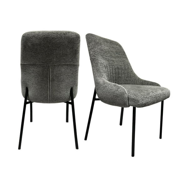 New Spec Furniture Upholstery Boucle Fabric Dining Side Chair Set Of 2, Grey