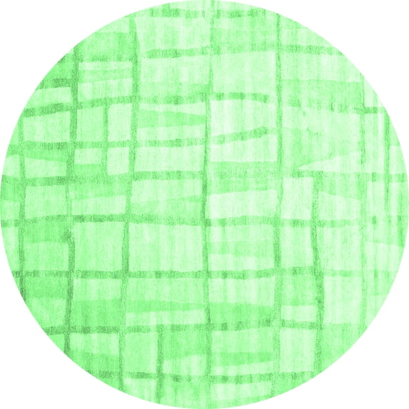 Ahgly Company Indoor Round Abstract Emerald Green Contemporary Area Rugs, 4' Round