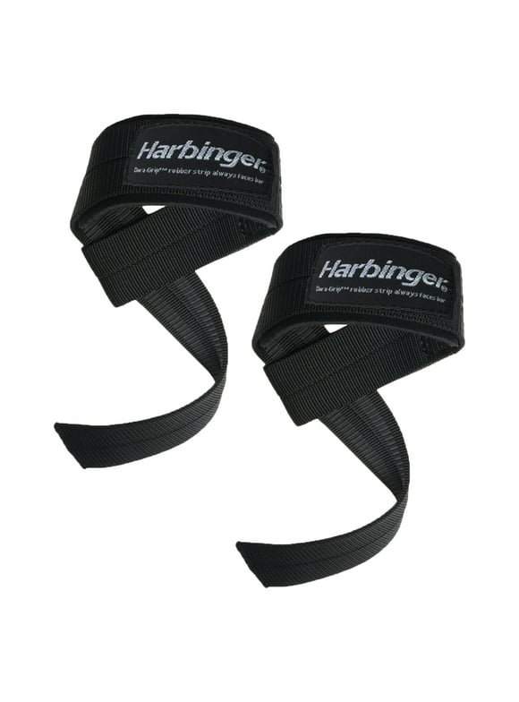 Harbinger Big Grip No-Slip Nylon Lifting Straps with DuraGrip (Pair), Padded