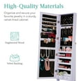 thumbnail image 6 of Best Choice Products Jewelry Armoire Cabinet, Full Length Mirror w/ Velvet Storage Interior, Lock - Lavender, 6 of 8