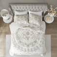thumbnail image 3 of Home Essence Valeria Ivory Tufted Cotton Chenille 3 Piece Duvet Cover Set, Full/Queen, 3 of 15