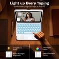 thumbnail image 3 of MoKo Touch Keyboard Case for iPad (A16) 11th Generation 11 inch 2025, iPad 10th Generation 10.9 inch Case with Pencil Holder, 7 Colors Backlit Detachable Bluetooth Keyboard,Lilac, 3 of 8