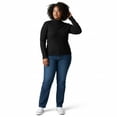 thumbnail image 3 of Ambar Women's Mock Neck Long Sleeve Fitted Crop Top, Black,M - US, 3 of 5