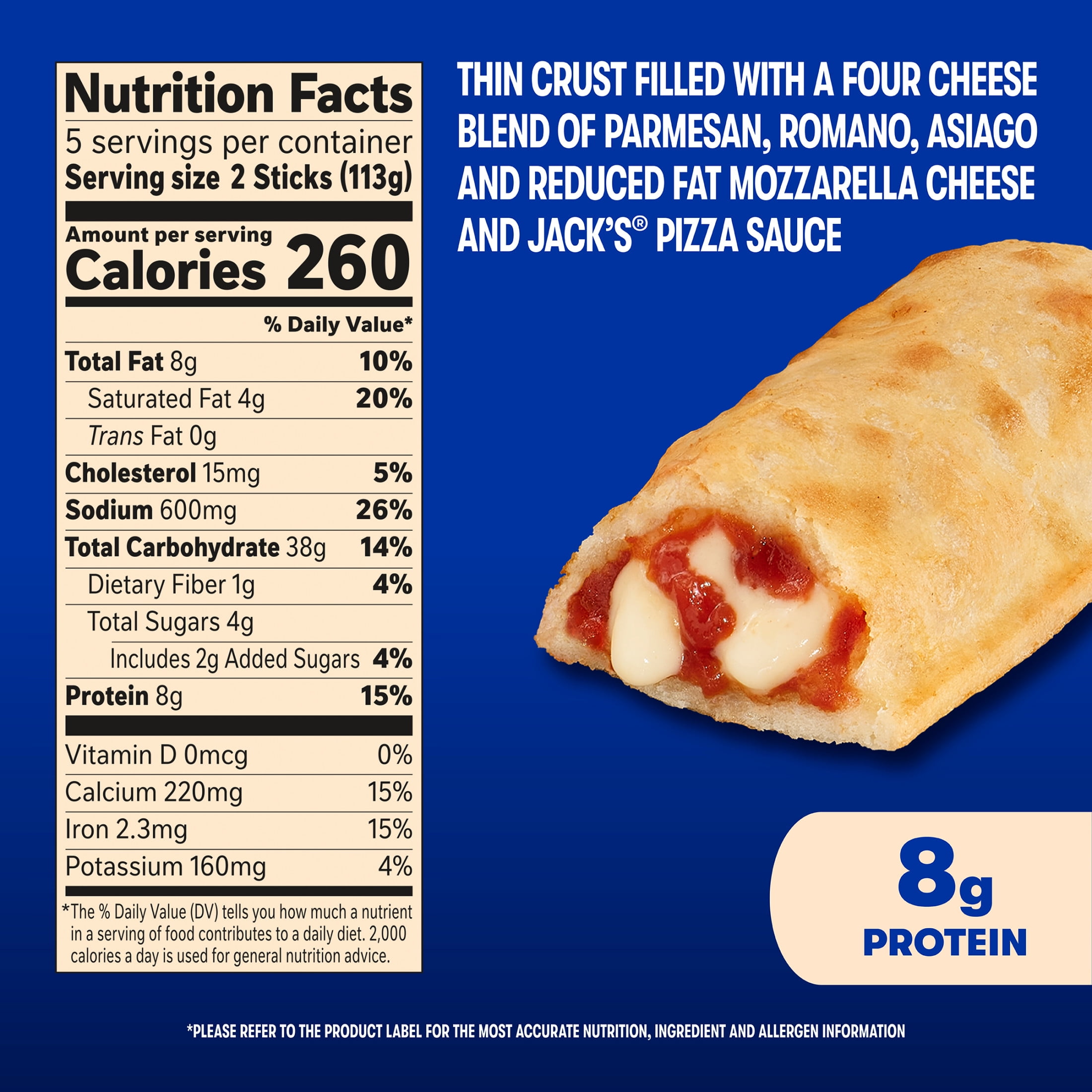 Jack's Cheese Pizza Stick Snacks, 20 oz Box (Frozen)
