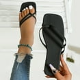 thumbnail image 5 of B91xZ Summer Flat Slide Sandals for Womens Glitter Rhinestone Strap Open Toe Flat Sandals Sparkle Slide Slippers,Black 6.5, 5 of 5