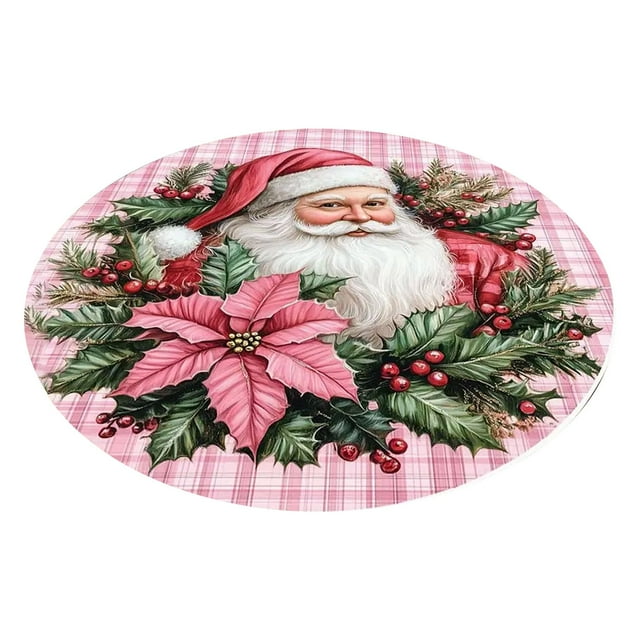 TIELUTT 3D Visual Rug Santa Up Design Festive Doormat for Xmas Indoor Outdoor Use Knit Throw Blanket for Bed Center Carpet for Living Room Carpet Indoor Large Knitted Blankets Extra Large Blanket
