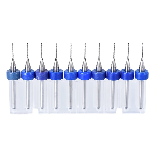 Uxcell 1/8" Vástago 0.5mm Carburo de tungsteno CNC Grabado Brocas PCB 2 Juegos (20 Piezas)