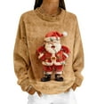 thumbnail image 2 of Christmas Sweatshirt for Women Fleece Lined Long Sleeve Crewneck Pullover Top Multicolor XXL, 2 of 5
