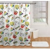 Emoji Rainbows & Unicorns Shower Curtain, 70 x 72, Microfiber, White