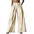 thumbnail image 2 of Beige Womens Sweatpants Womens Cotton Casual Loose Pants Comfy Work Pants with Pockets Elastic High Waist Paper Bag Drawstring Pants Casual Pants Women, 2 of 4