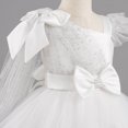 thumbnail image 4 of IBTOM CASTLE Toddler Baby Girls Shiny Sequin Heart Pageant Dress Sequins Heart Tulle Tutu Dress Flower Wedding Princess Birthday Party Prom Gown 12-18 Months White, 4 of 7