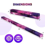 Resenkos 9ft Folding Gymnastics Balance Beam with Anti-Slip Base & Pine Frame - Multicolor