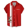 thumbnail image 2 of QATAINLAV Men's Short Sleeve Button Down Bowling Shirts Casual Regular Fit Lapel Hawaiian Shirts Christmas Blouse Tops Funny Gifts Red L Birthday Gifts, 2 of 4