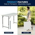 thumbnail image 4 of Flash Furniture Elon 4-Foot Height Adjustable Bi-Fold Granite White Plastic Folding Table - Set of 5, 4 of 11